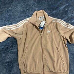 Adidas Beige Windbreaker Jacket for Men